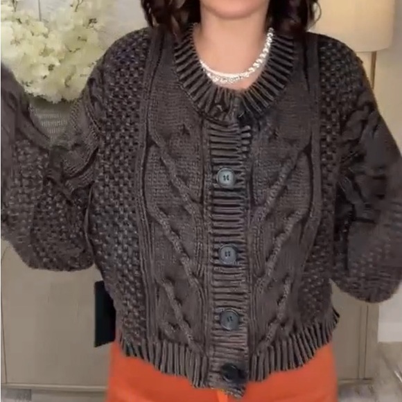 New Oli & Hali Mineral Wash Sweater Cardigan Top size XL - Picture 10 of 16